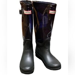 EUC Hunter Black Glossy Rain Boots